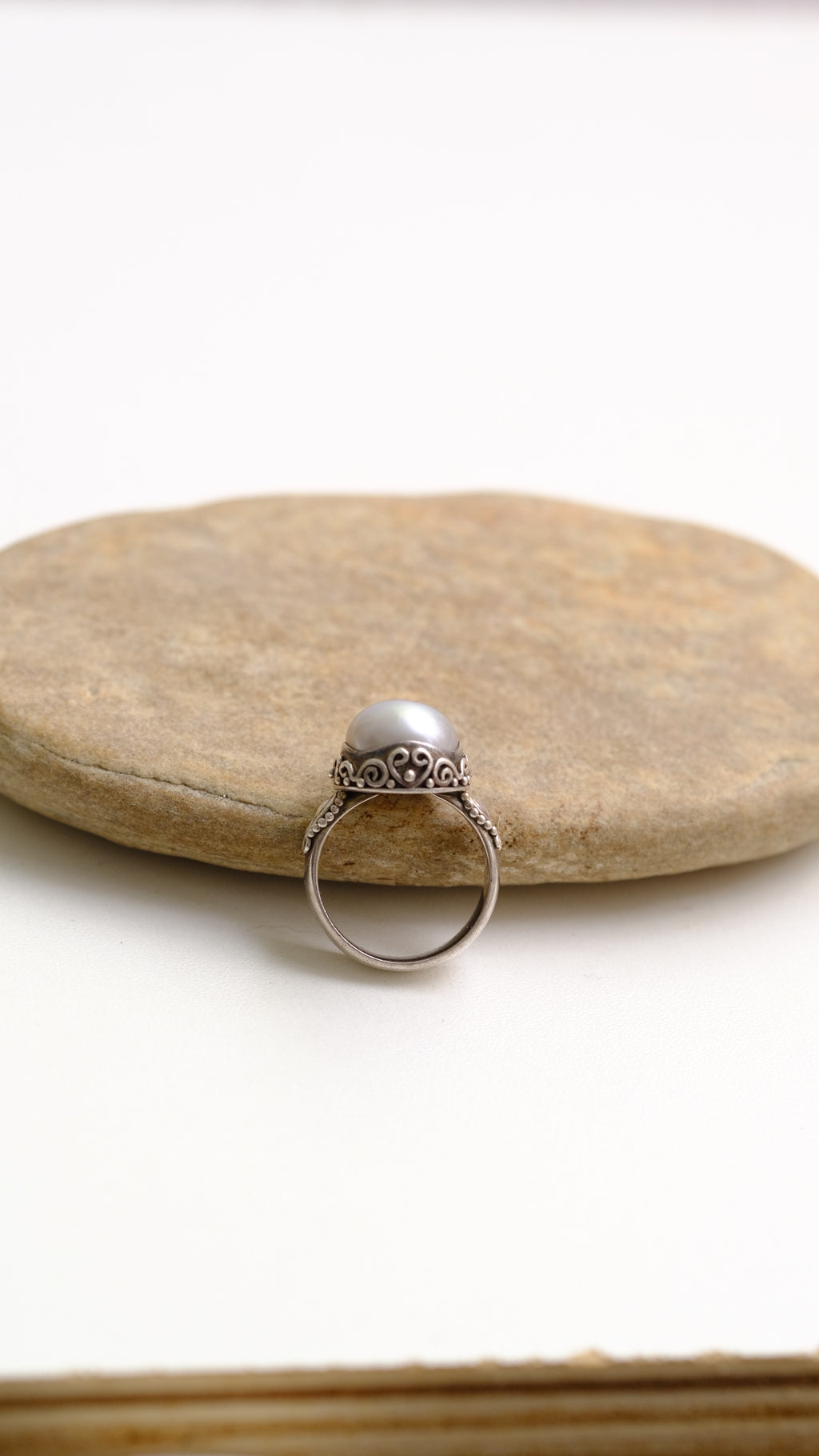 925 Sterling vintage pearl ring