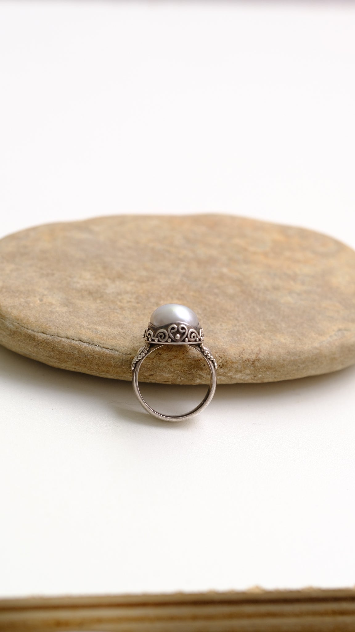 925 Sterling vintage pearl ring