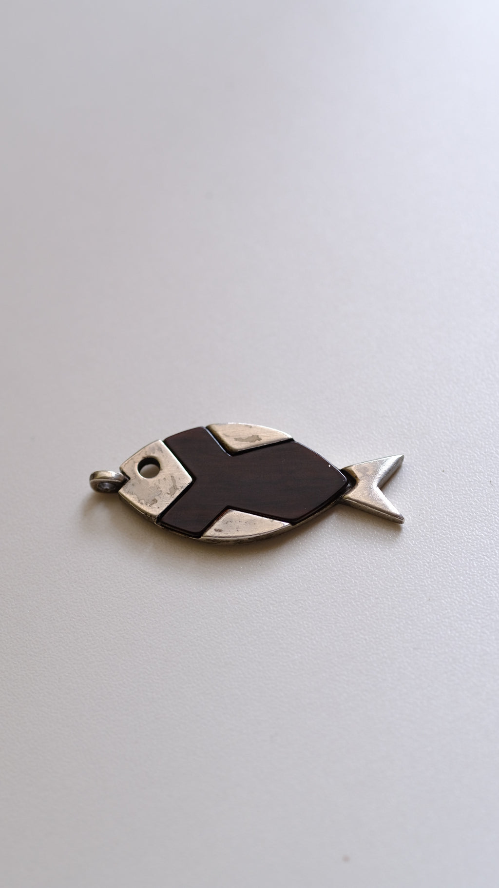 Vintage  Sterling silver fish pendant