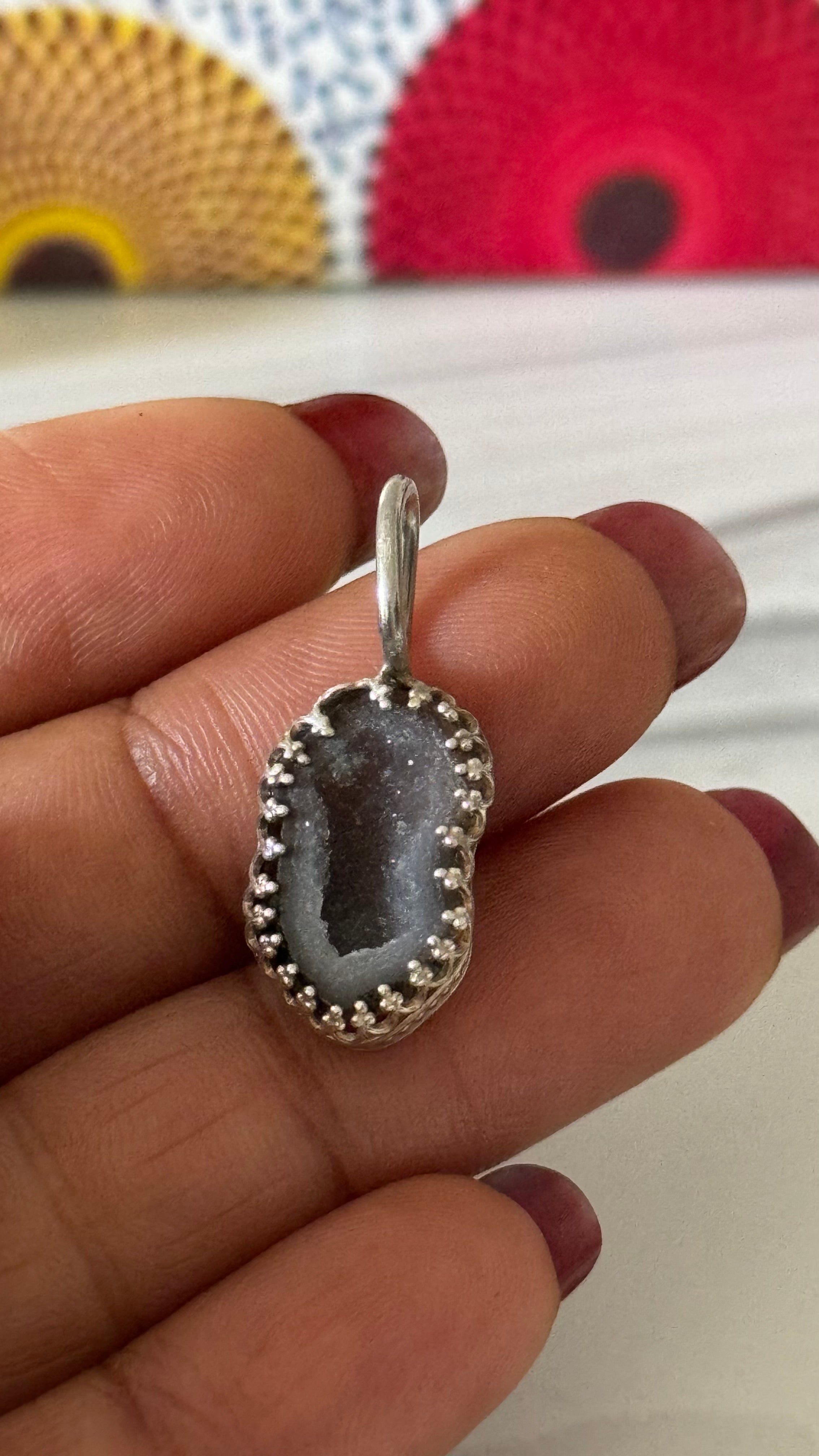 Sterling silver vintage crystal pendant