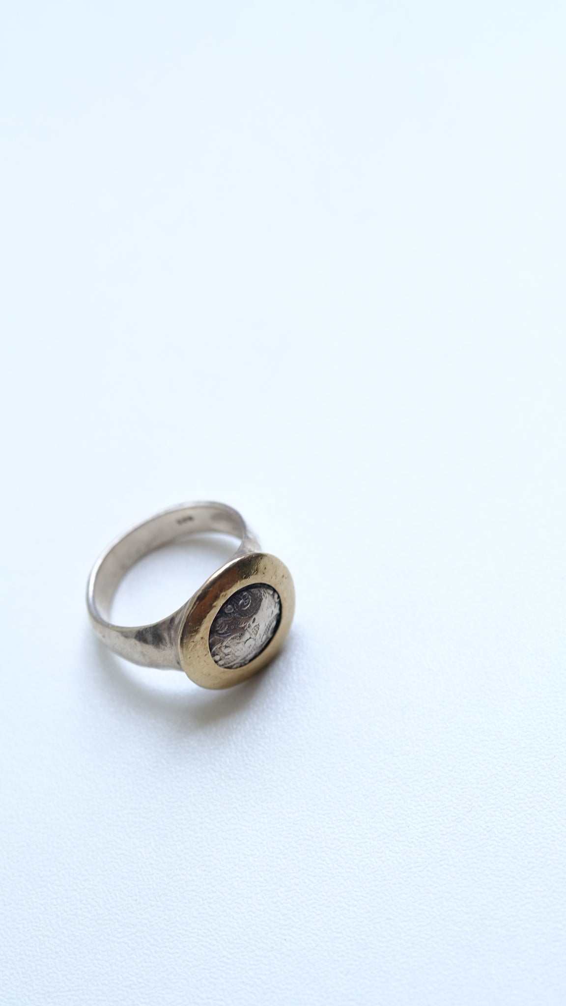 Sterling silver and 10k gold ring