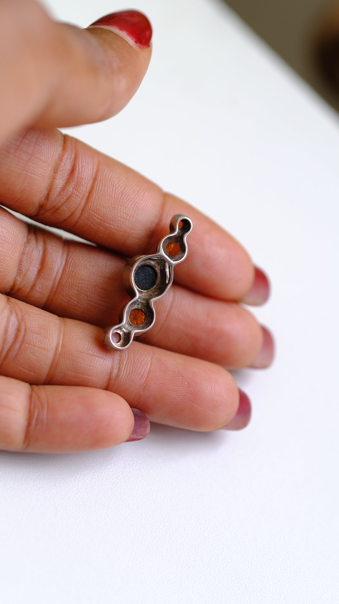 Sterling silver and Baltic amber pendant