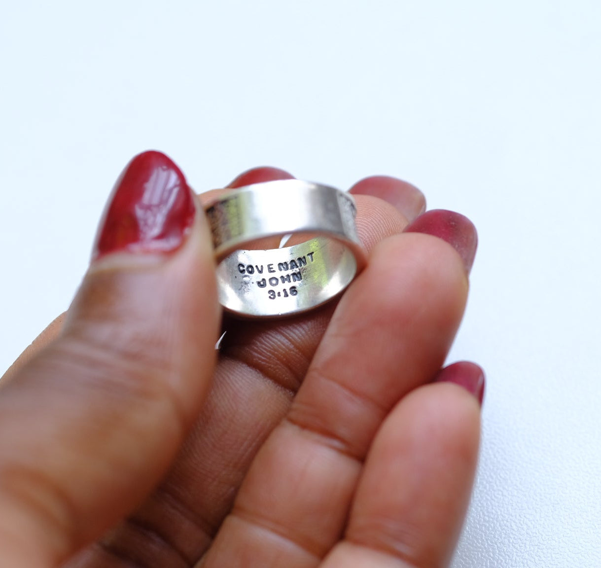 Sterling silver prayer ring