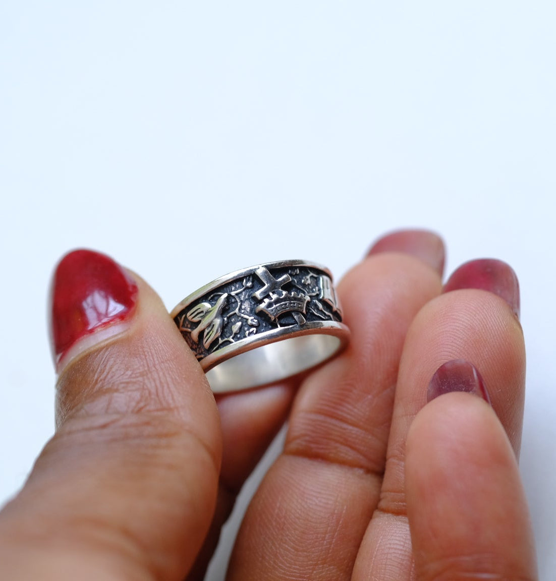 Sterling silver prayer ring