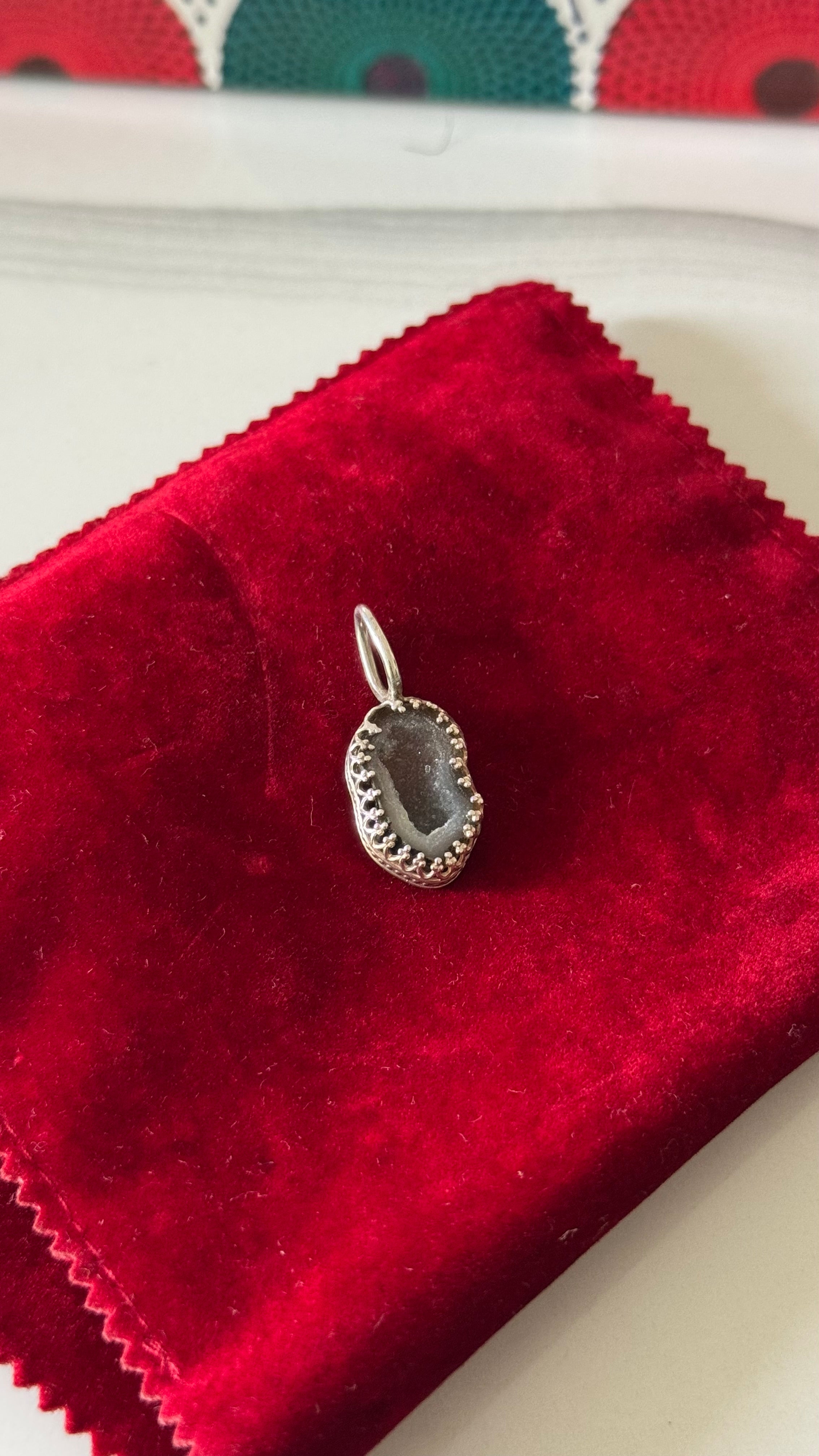 Sterling silver vintage crystal pendant