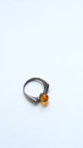 Sterling silver and Baltic amber ring
