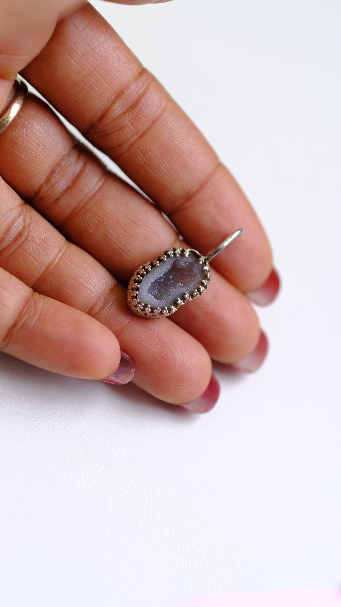 Sterling silver vintage crystal pendant