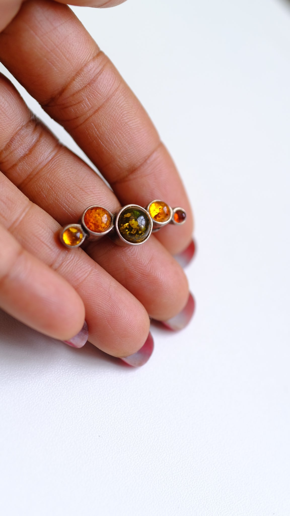 Sterling silver and Baltic amber pendant