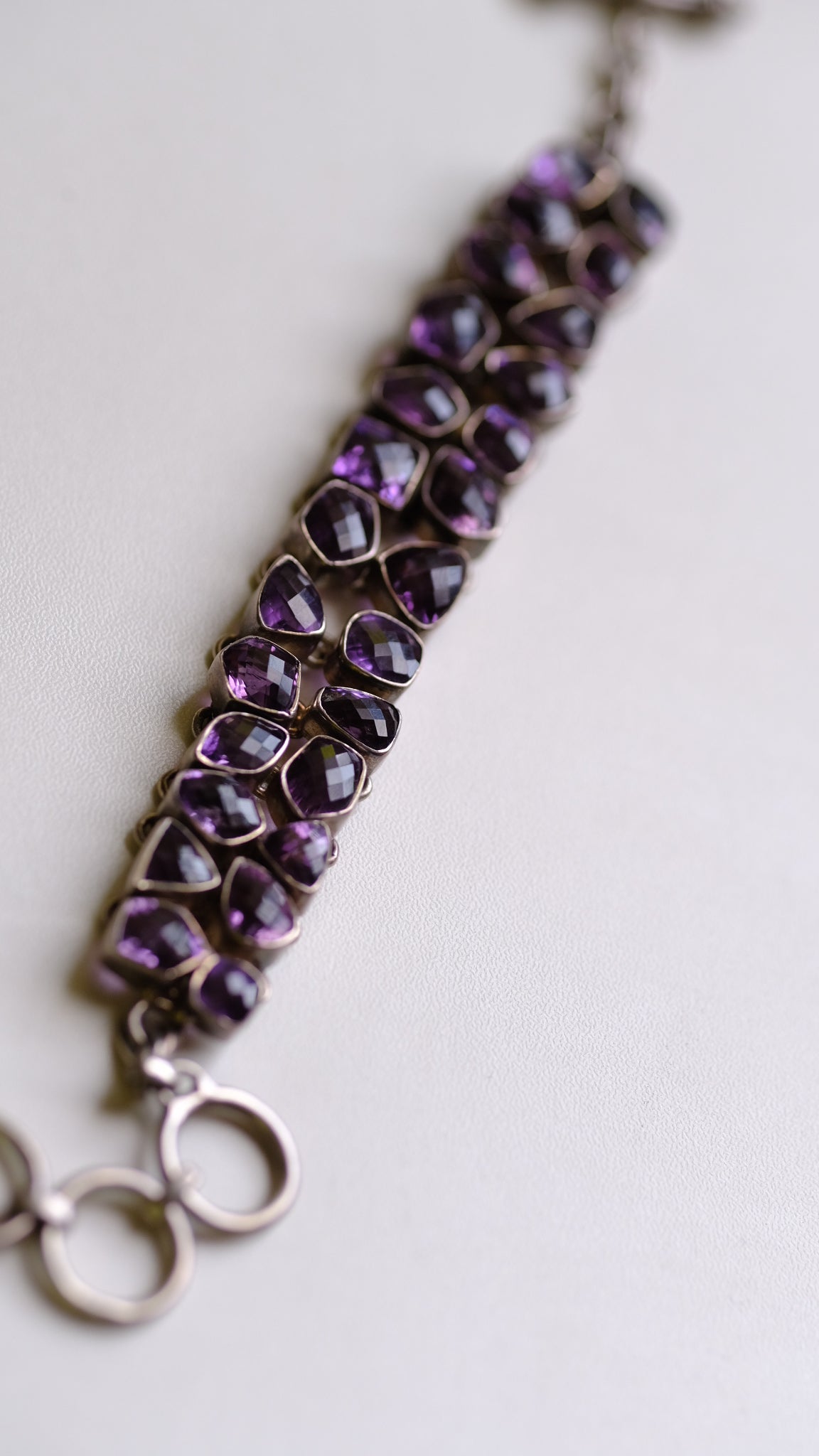 Sterling silver and amethyst bracelet