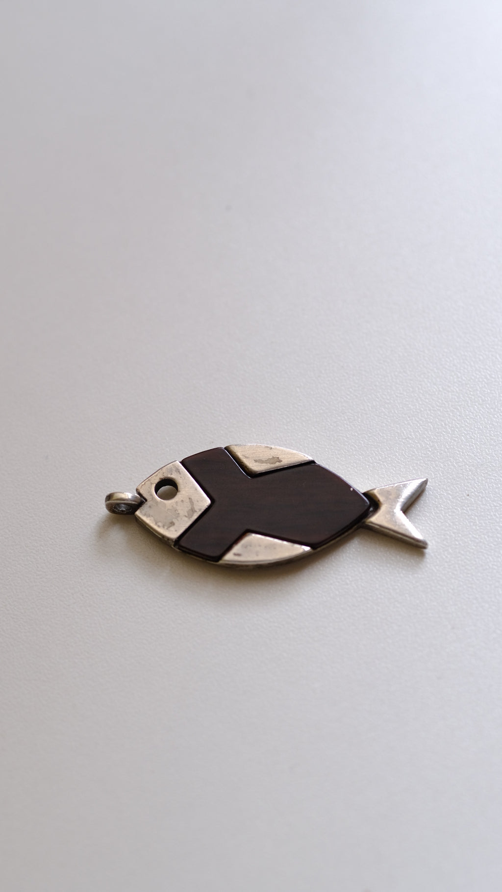 Vintage  Sterling silver fish pendant