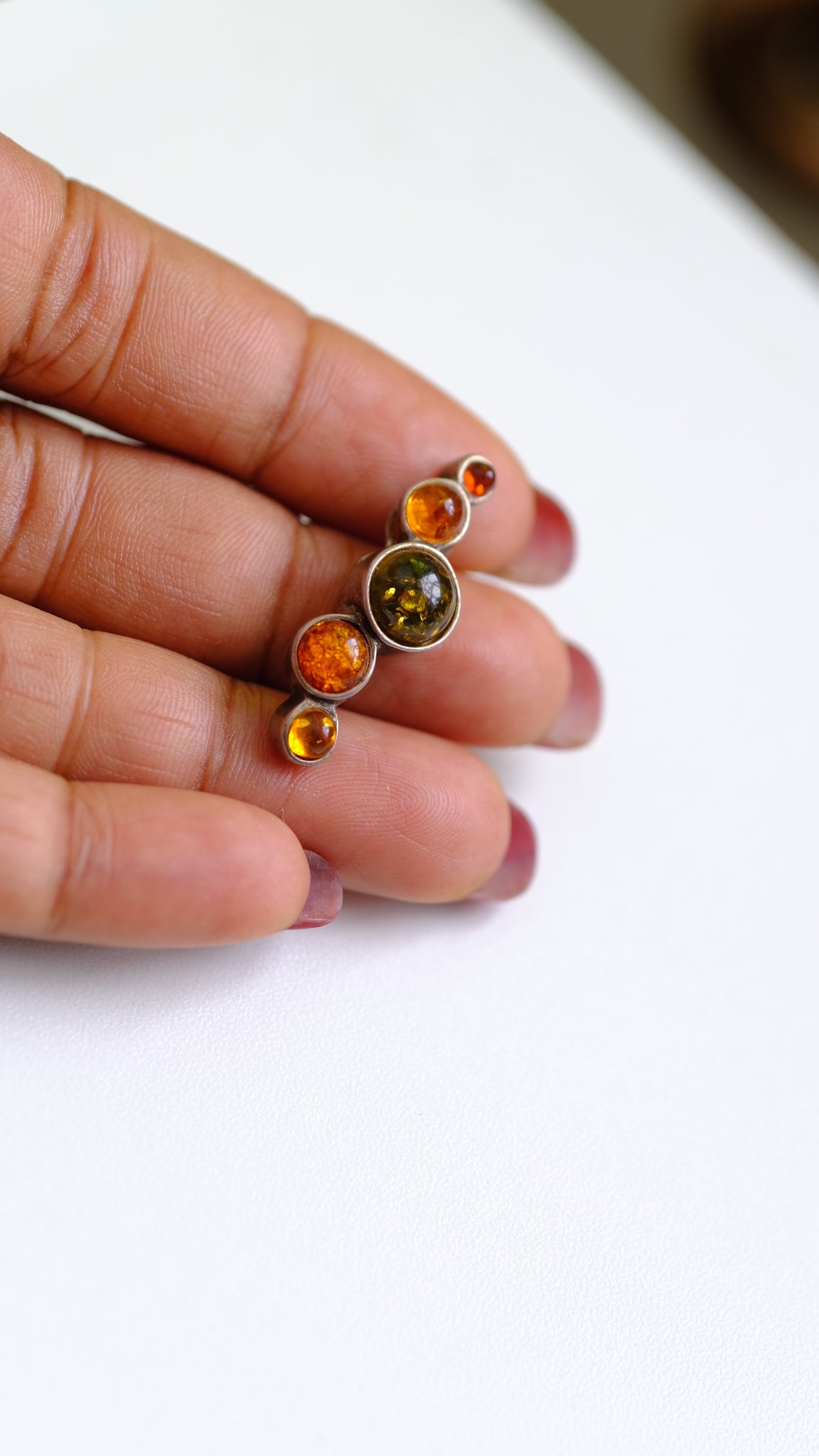 Sterling silver and Baltic amber pendant